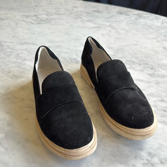 Franco Sarto Metta Black Suede Loafers - Picture 1 of 8